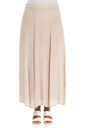 Crinkled Sand Beige Silk Viscose Skirt Smart Design