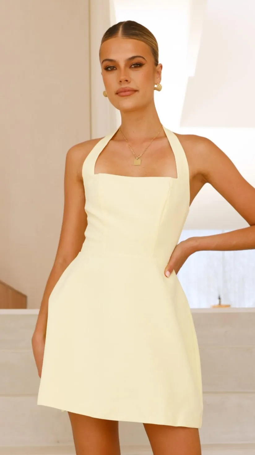 Party Beat Comfortable work-to-play dress Mady Mini Dress - Lemon