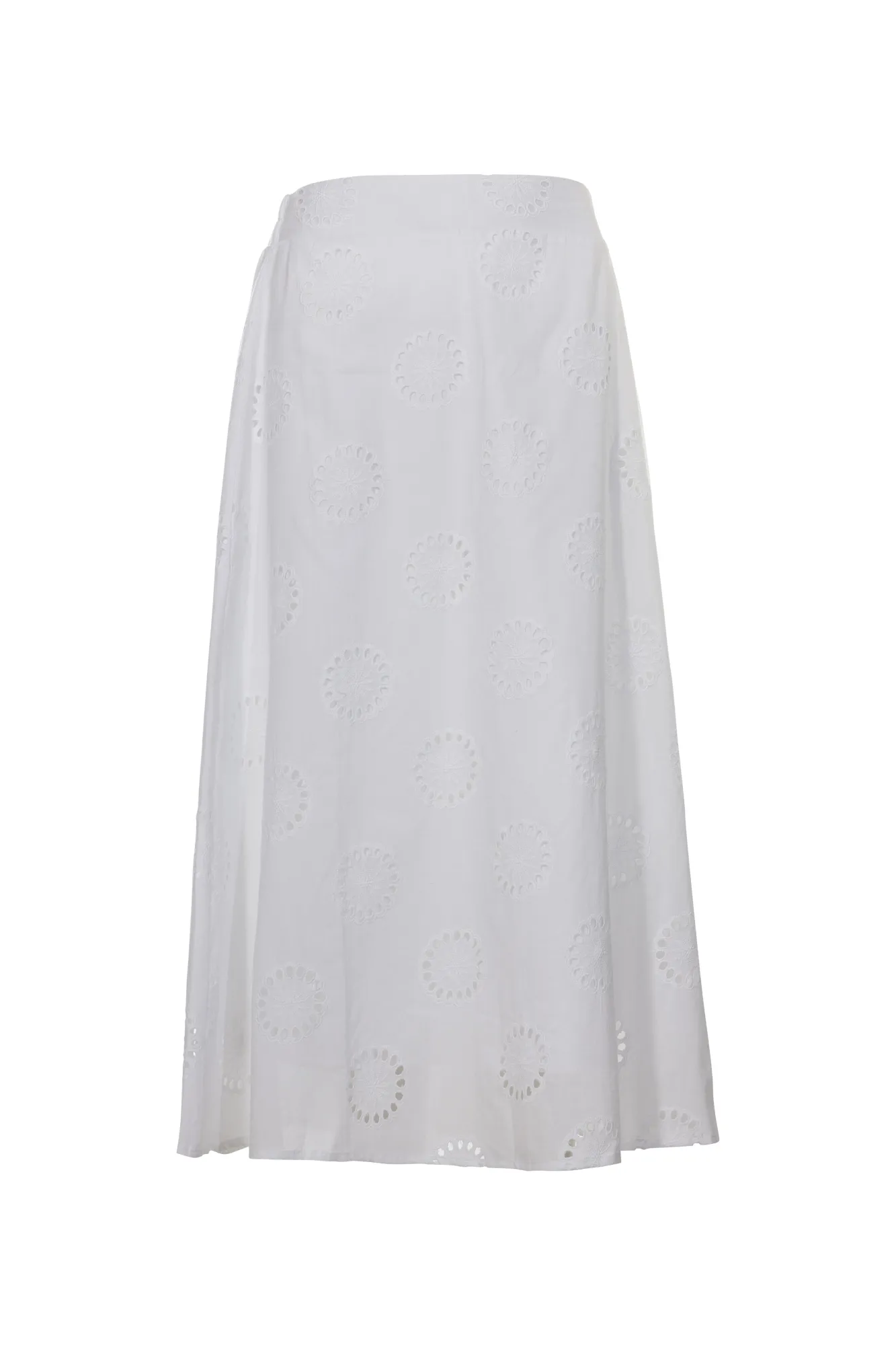 Street Edge Eco conscious Embroidered Cotton pull on Skirt | WHITE | 6413AR