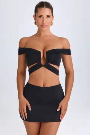 Mid-Rise Micro Mini Skirt in Black City Look