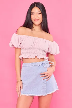 Denim Skorts Skirt High Rise Basic Layers Fit Choice
