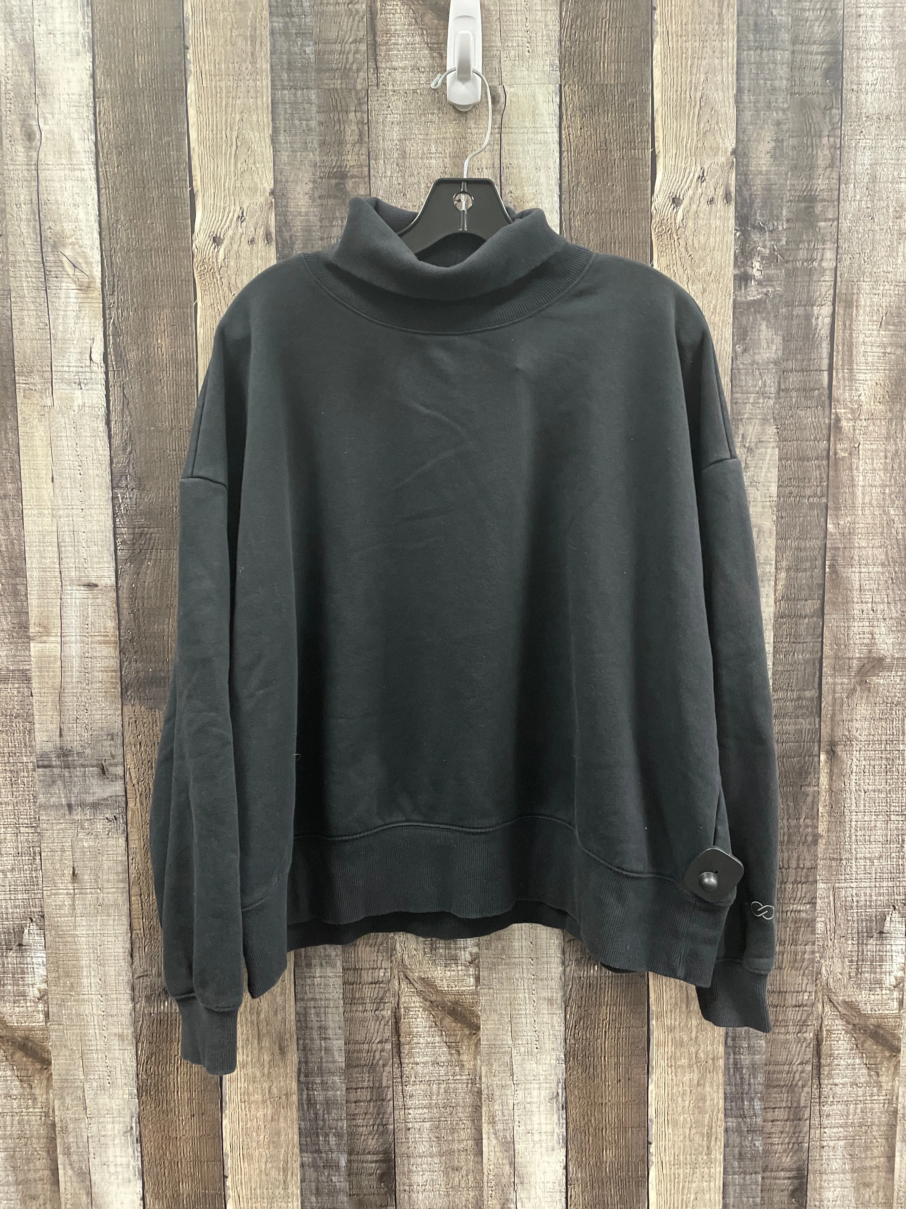 wrinkle free Athletic Sweatshirt Collar By Calia In Black, Size: Xxl