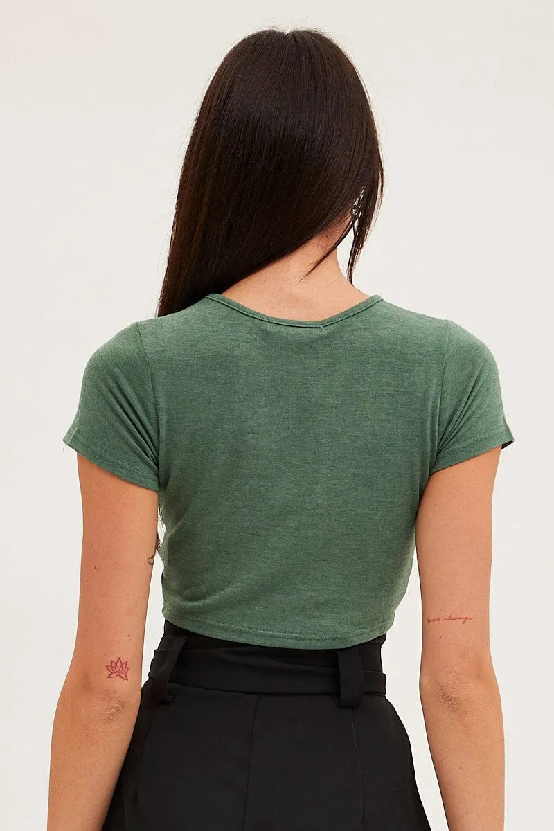 Green Keyhole T Shirt Short Sleeve Recycle Glow