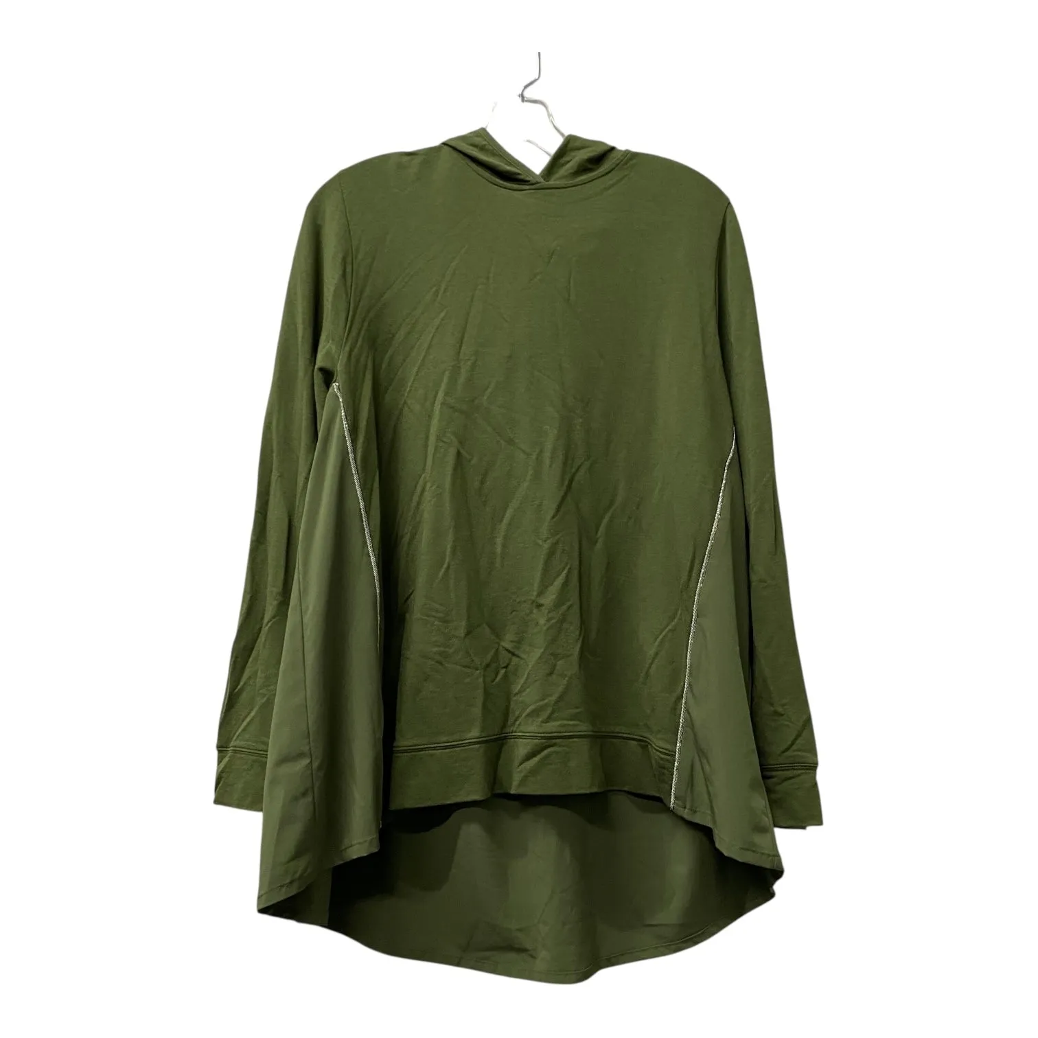 Athletic Sweatshirt Hoodie By Zenergy By Chicos In Green, Size:Xl Active Ease Comfortable Jacket