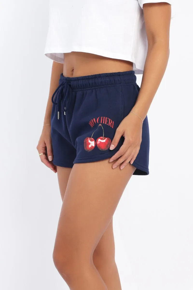 Blue Track Shorts Light Stretch Versatile Piece