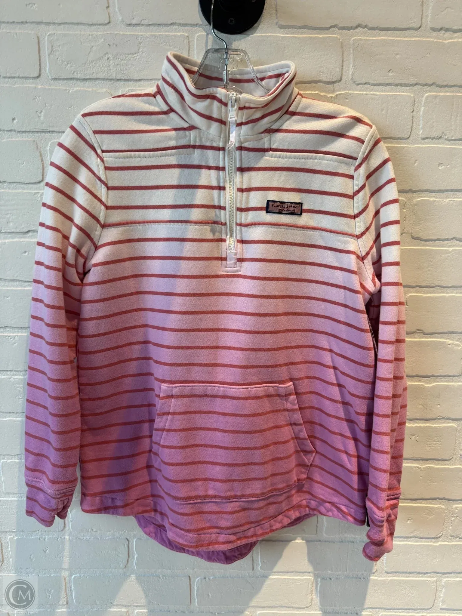 Athletic Sweatshirt Collar By Vineyard Vines In Pink & Red, Size: Xs WindproofInterior