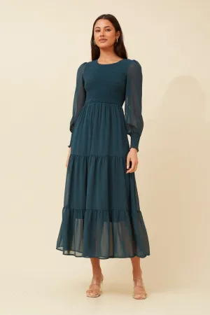 Park Day Semi Formal Easycare SHERRY MAXI TIERED DRESS
