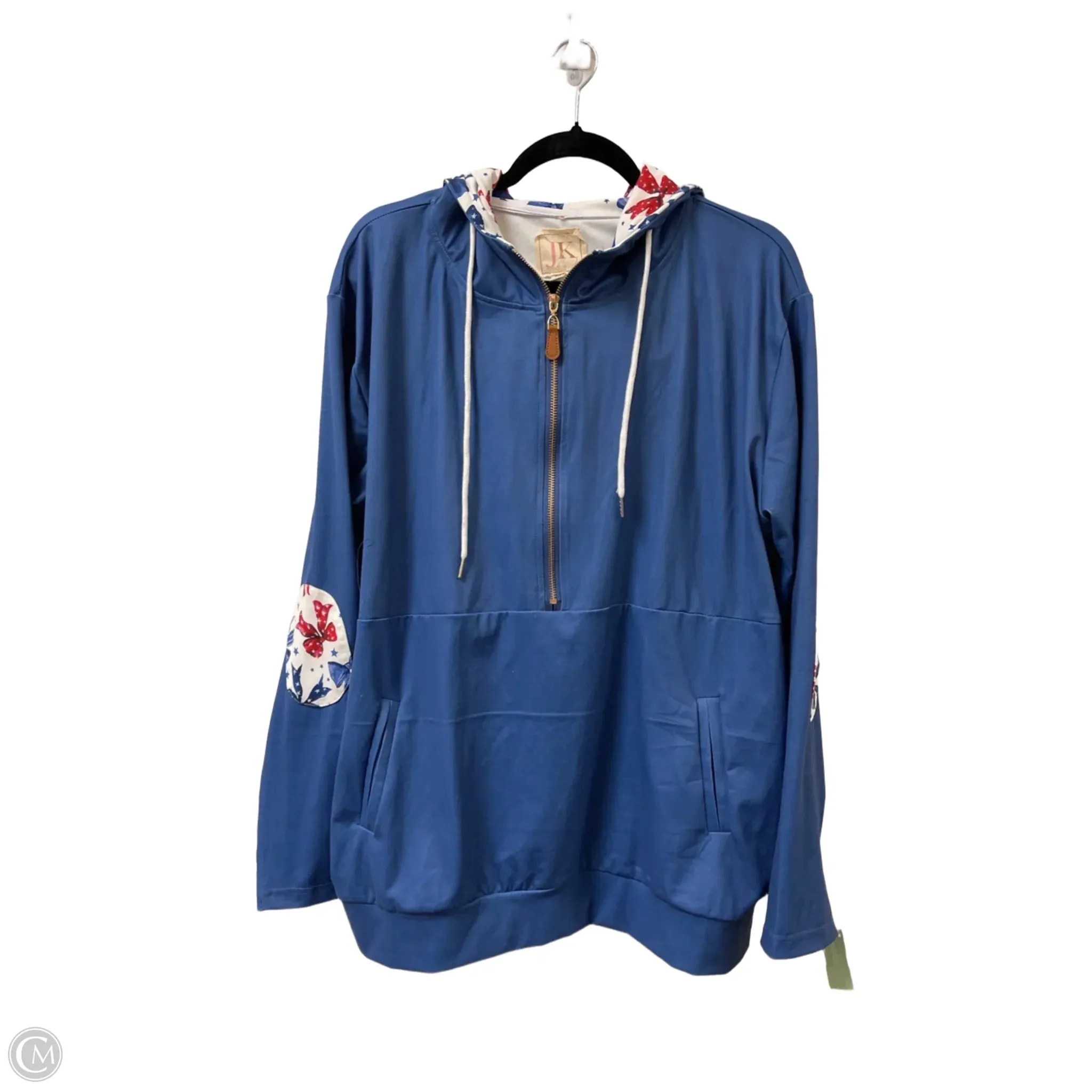 Sweatshirt Hoodie By Clothes Mentor In Blue & Brown, Size: 2x Breathable Stretch Fabric MoistureWickingTechnology
