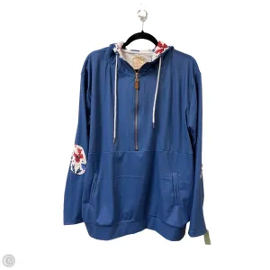 Sweatshirt Hoodie By Clothes Mentor In Blue & Brown, Size: 2x Breathable Stretch Fabric MoistureWickingTechnology