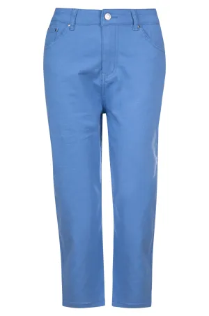 Road Trip Casual Friday Home Comfort Stretch Cotton blend MId Calf Jeans | SOFT BLUE | 6923A1