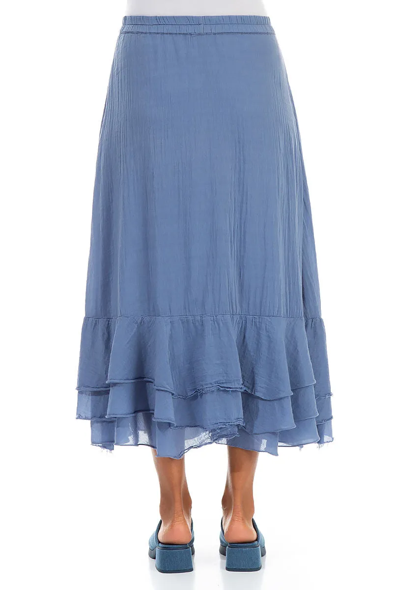 Lifestyle Look Relax Outfit Flowy Blue Nova Silk Cotton Skirt