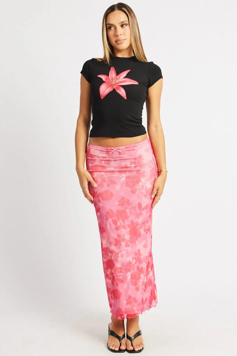 Comfortable Outfit Design Glow Black Graphic Tee Short Sleeve