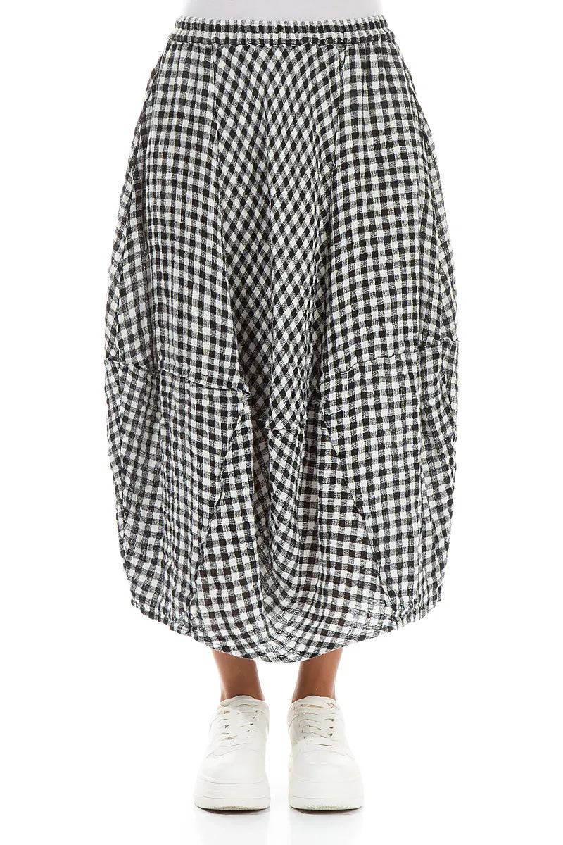 Balloon Black & White Check Linen Skirt Mood Dressing Seamless construction