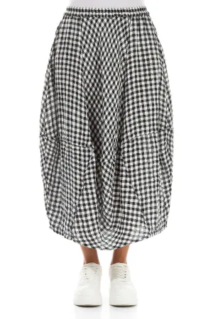 Balloon Black & White Check Linen Skirt Mood Dressing Seamless construction
