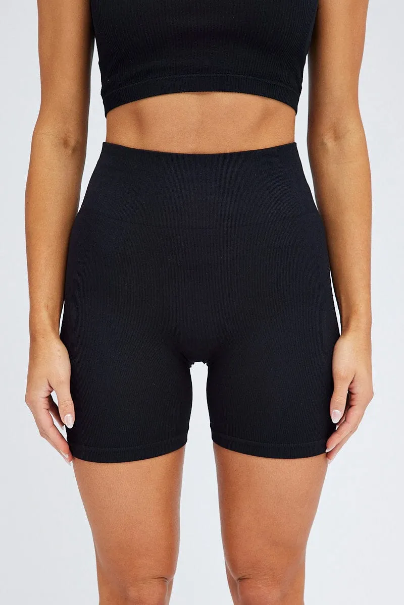 Fun Patterns Black Bike Shorts Seamless