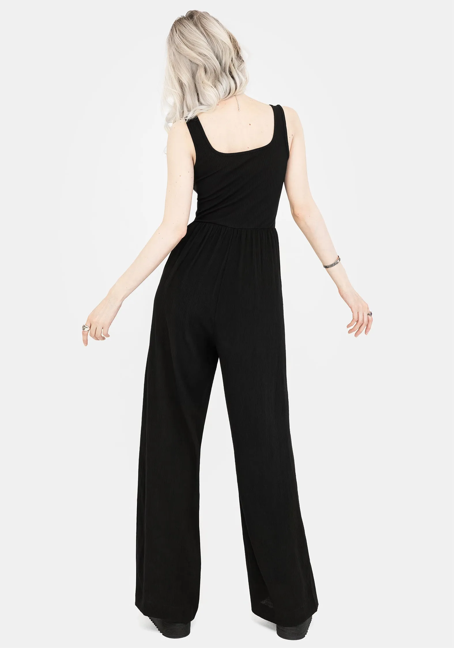 Herne Contrast Wide Leg Jumpsuit Relaxed Design Wear