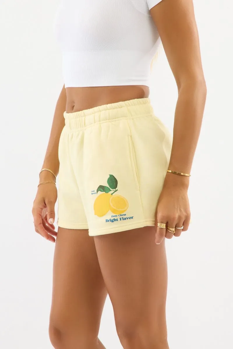 dancewear Home Style Yellow Track Shorts Elasticated