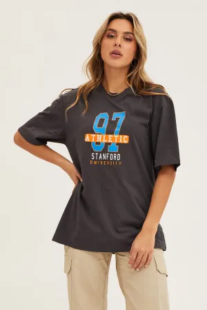 Casual Vibe Wear Limited Edition Grey Crew Neck Oversized Tee