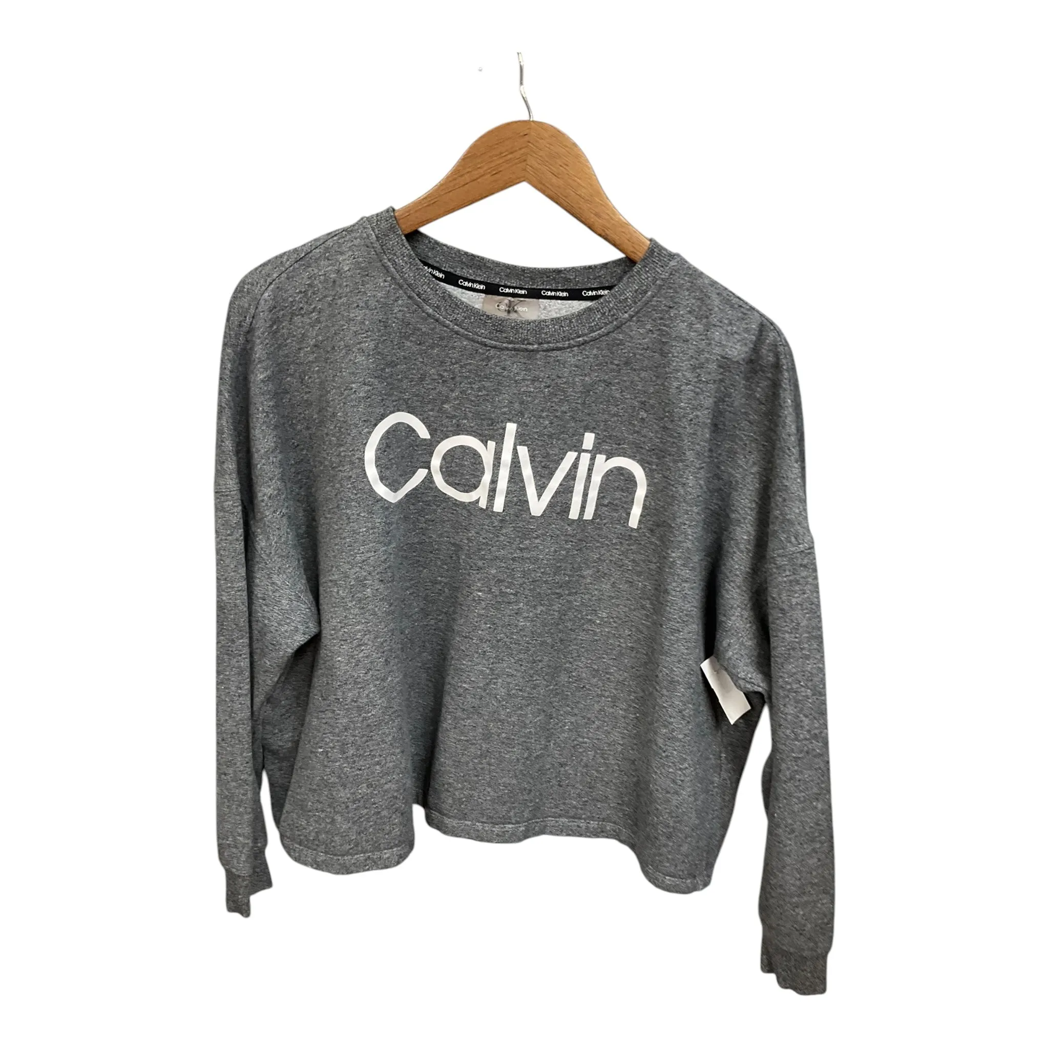 Sweatshirt Collar By Calvin Klein In Grey, Size: Xl Light Flow