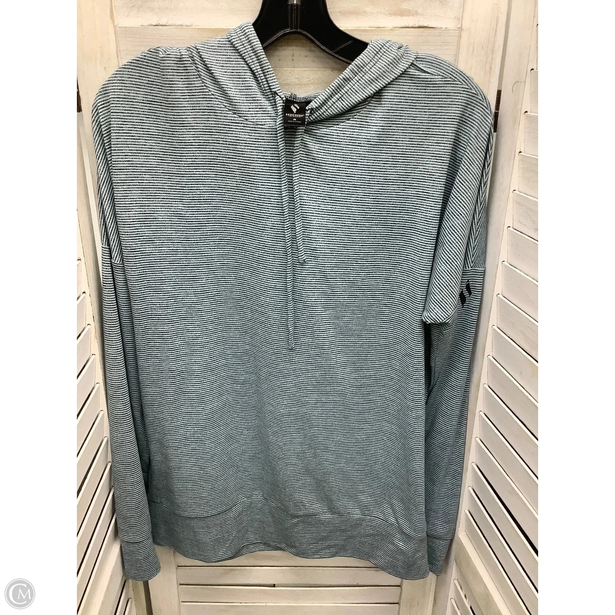 Relaxed Style breathable materials Sweatshirt Hoodie By Skechers In Striped Pattern, Size: M