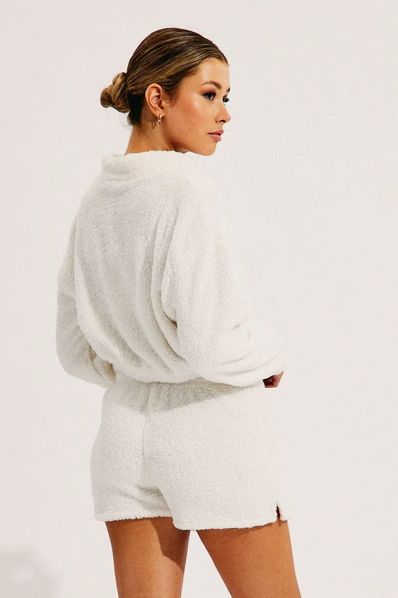 water sports gear DIY project White Loungewear Teddy Shorts