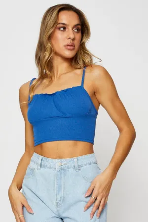 Party Guest Blue Crop Top