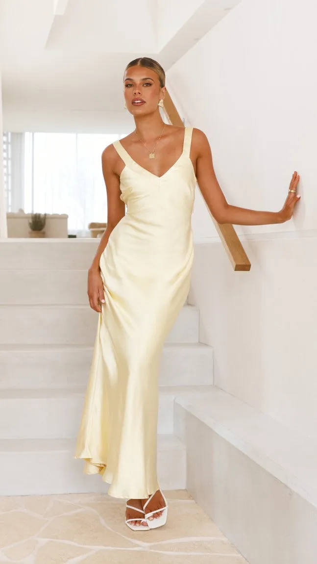 Andie Maxi Dress - Yellow Minimalist long piece