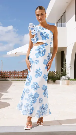 Amina Maxi Dress - Blue Rose Amber Shine Scandi Clean