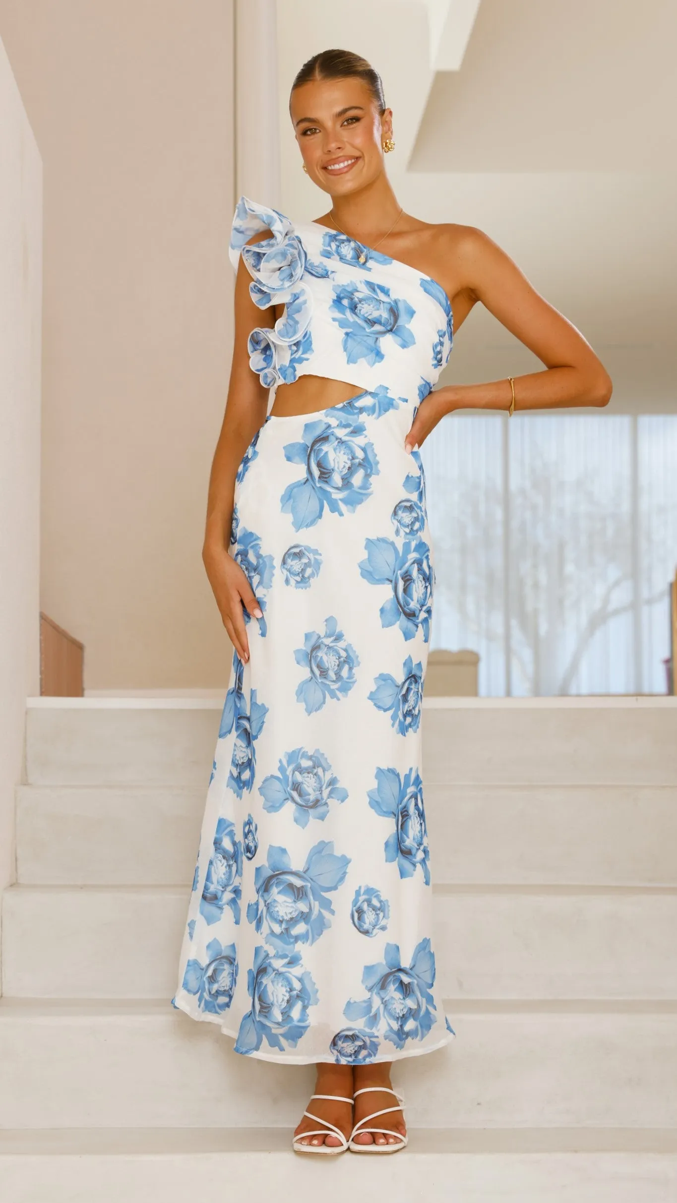 Amina Maxi Dress - Blue Rose Roof View