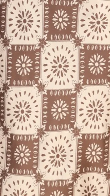 Evening Chic Zeno Maxi Dress - Brown/White Print