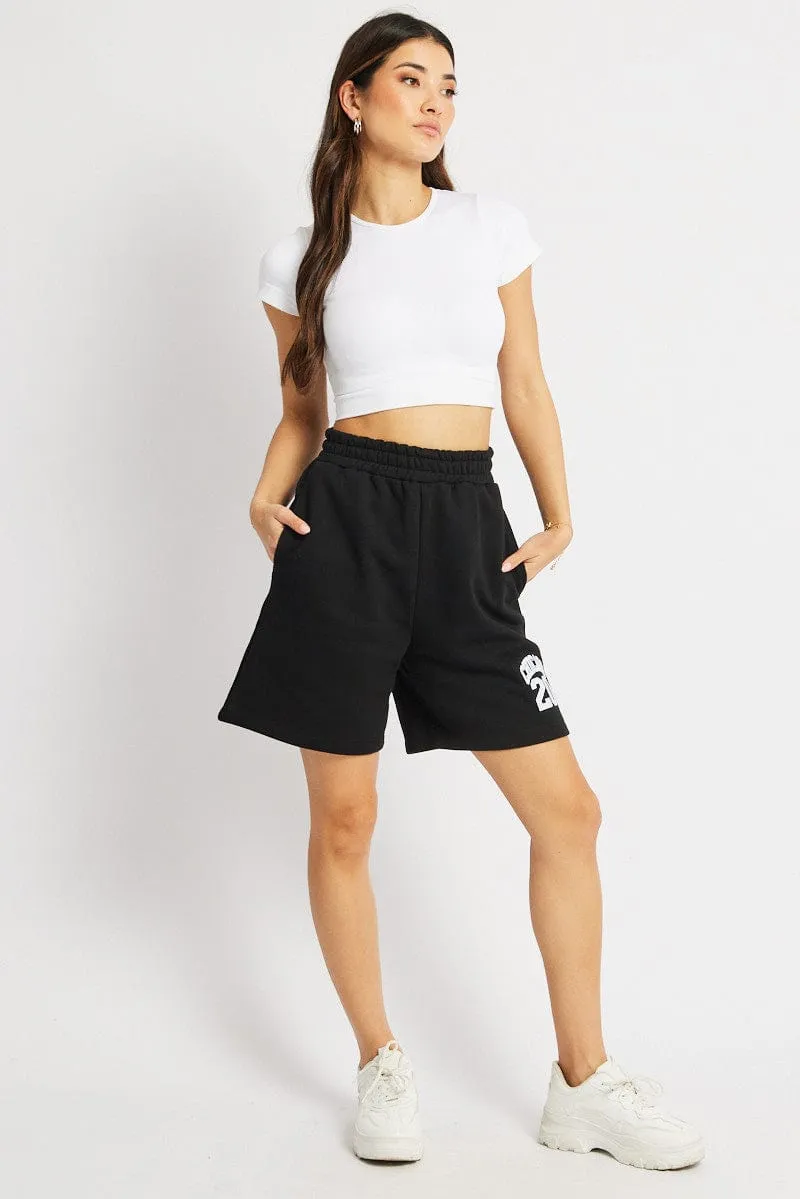 Black Track Short Boyfriend Mid-Thigh evening dress