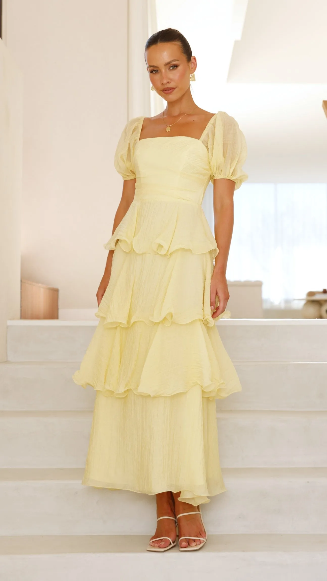 Lanelle Maxi Dress - Yellow Wind Proof