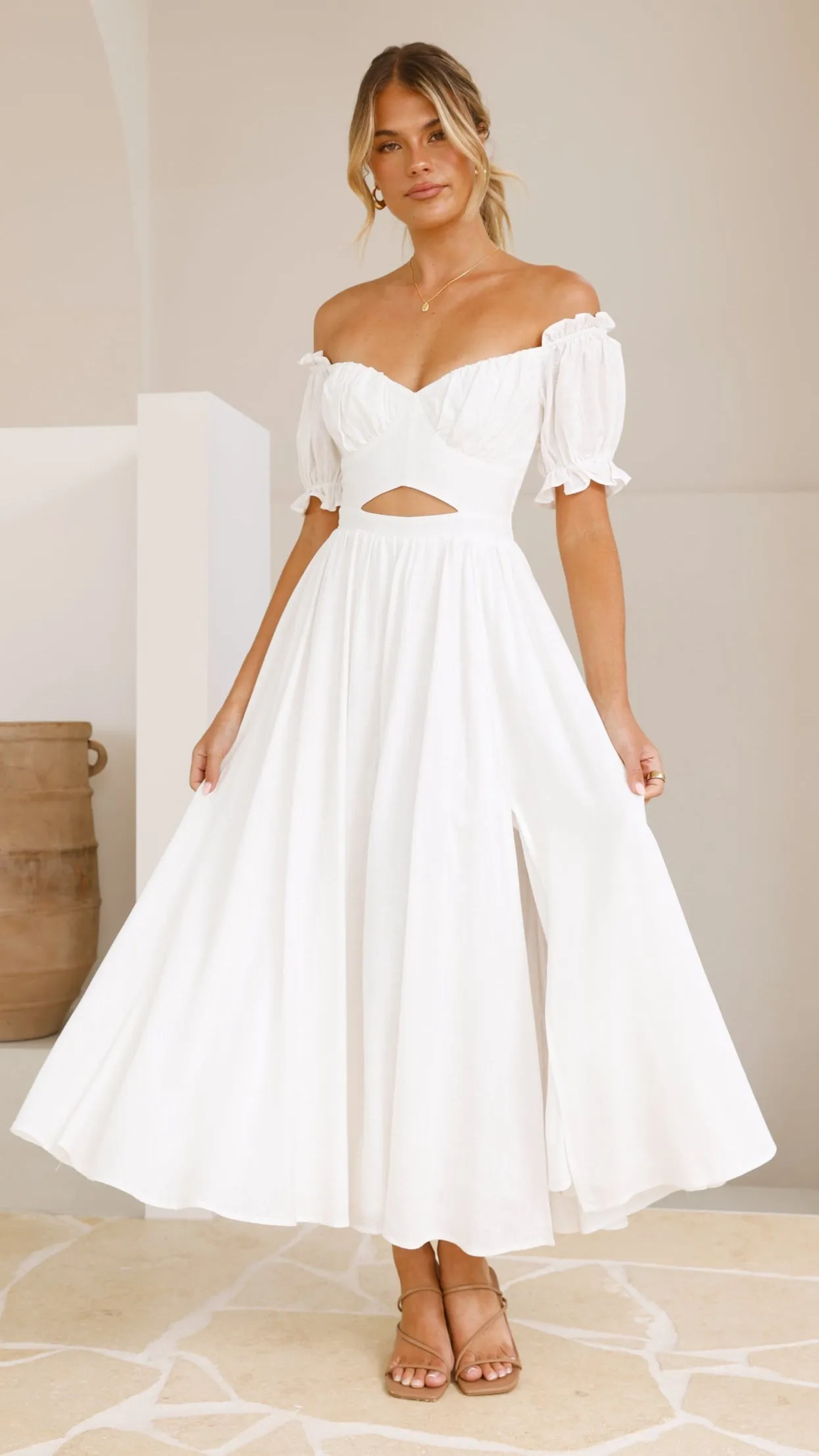Easy-to-wear long dress Hulu Maxi Dress - White