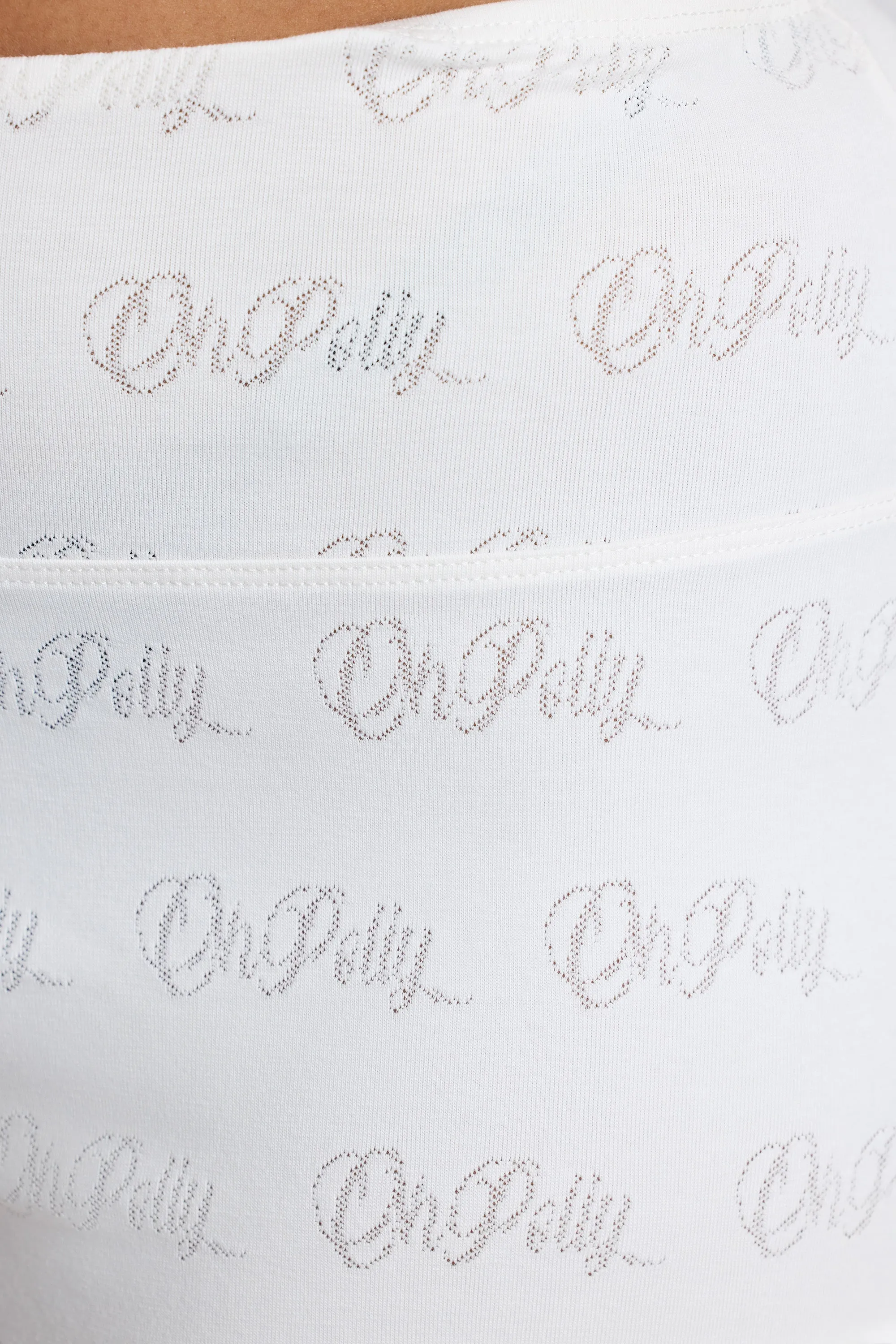 Mid Rise Pointelle Mini Shorts in White Lightweight Shorts