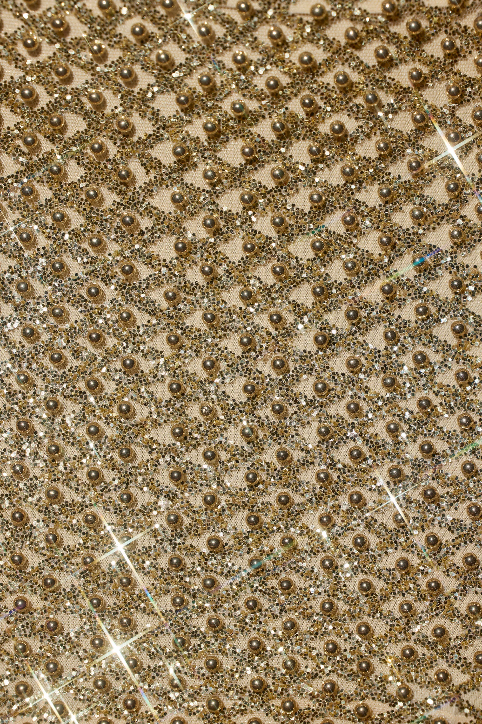 Seamless Edging Embellished Low-Rise Mini Skirt in Gold