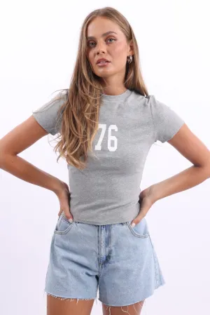 Light and Soft Grey Graphic Tee Short Sleeve