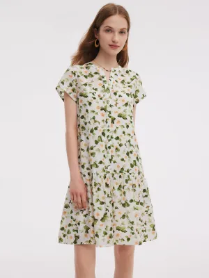 Stage Rush Acetate Blend Floral Print Ruffle Hem Women Mini Dress With Slip Dress