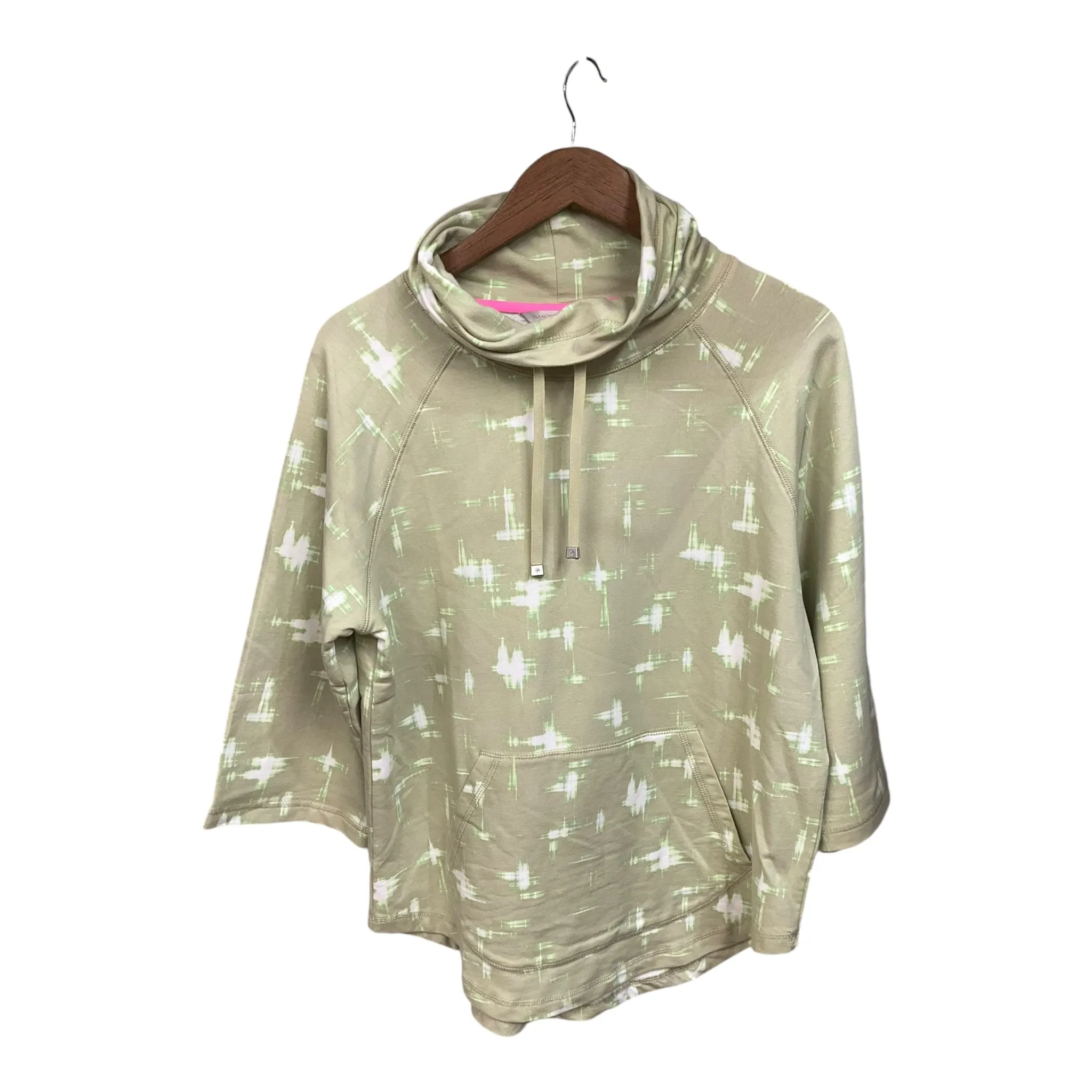 Vented Panels Sweatshirt Collar By Isaac Mizrahi Live Qvc In Green, Size: M