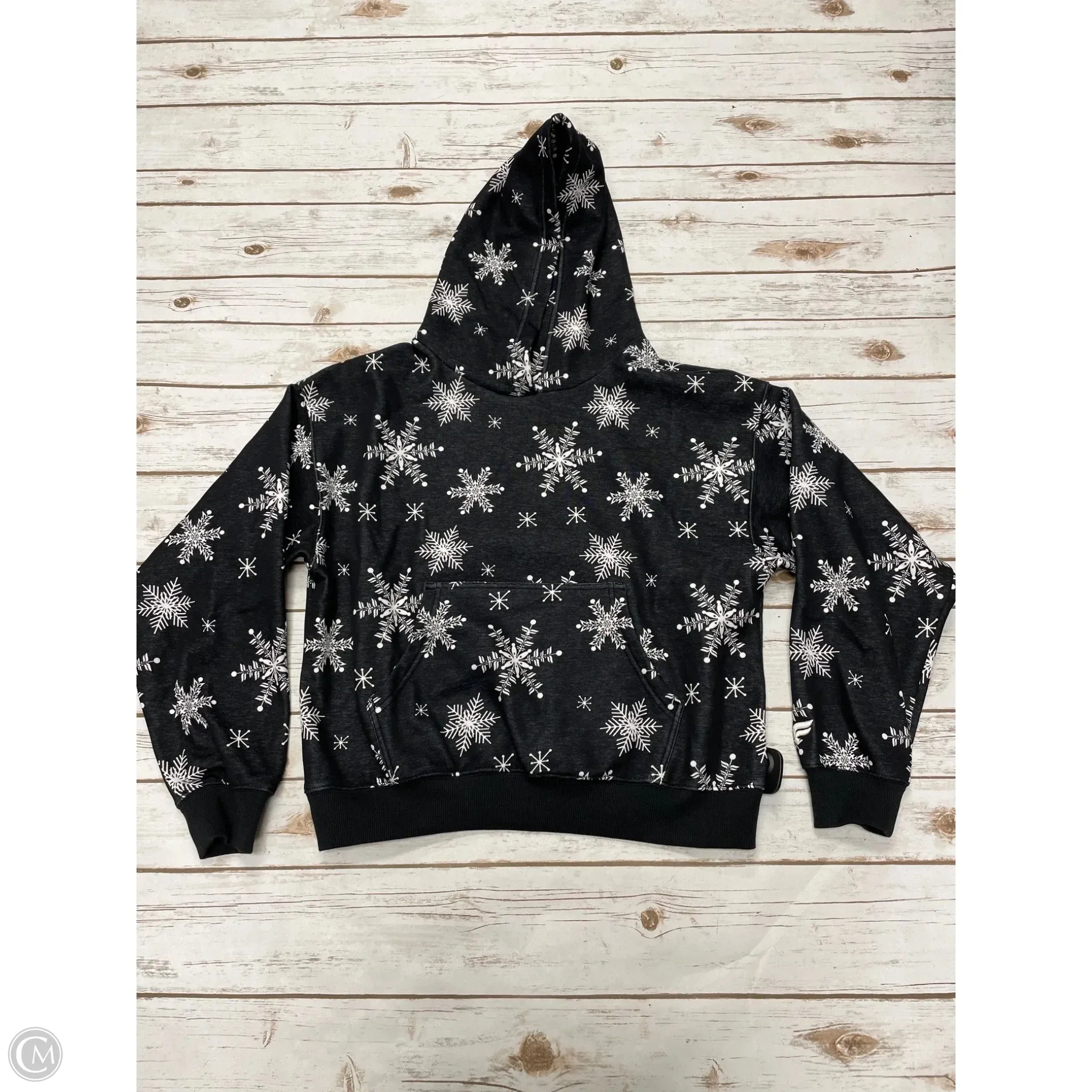 Summer Outerwear DoubleStitchedEdges Athletic Sweatshirt Hoodie By Fabletics In Black, Size: M