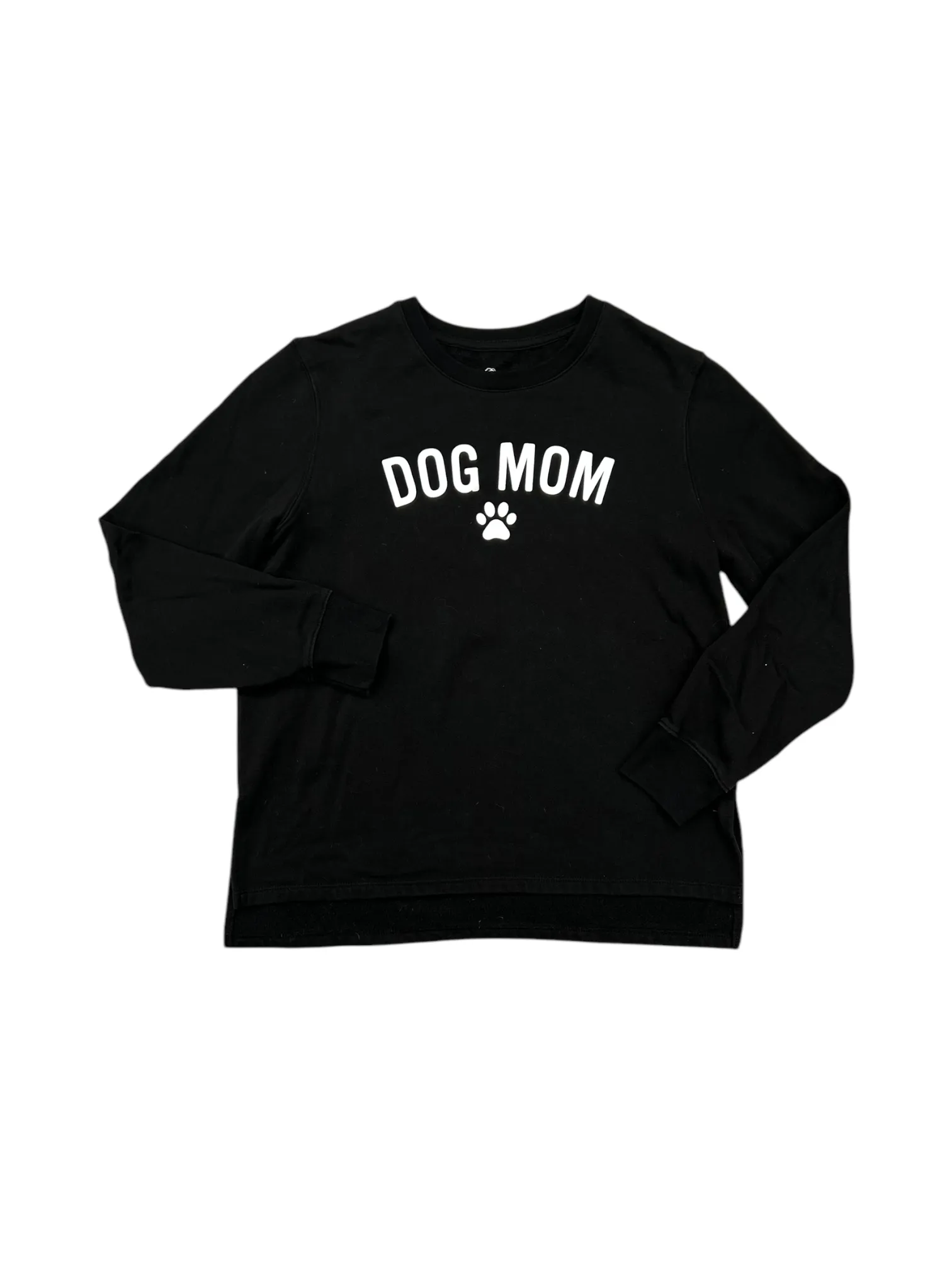 Athletic Sweatshirt Crewneck By POSITIVITEES In Black & White, Size: M Classic Look