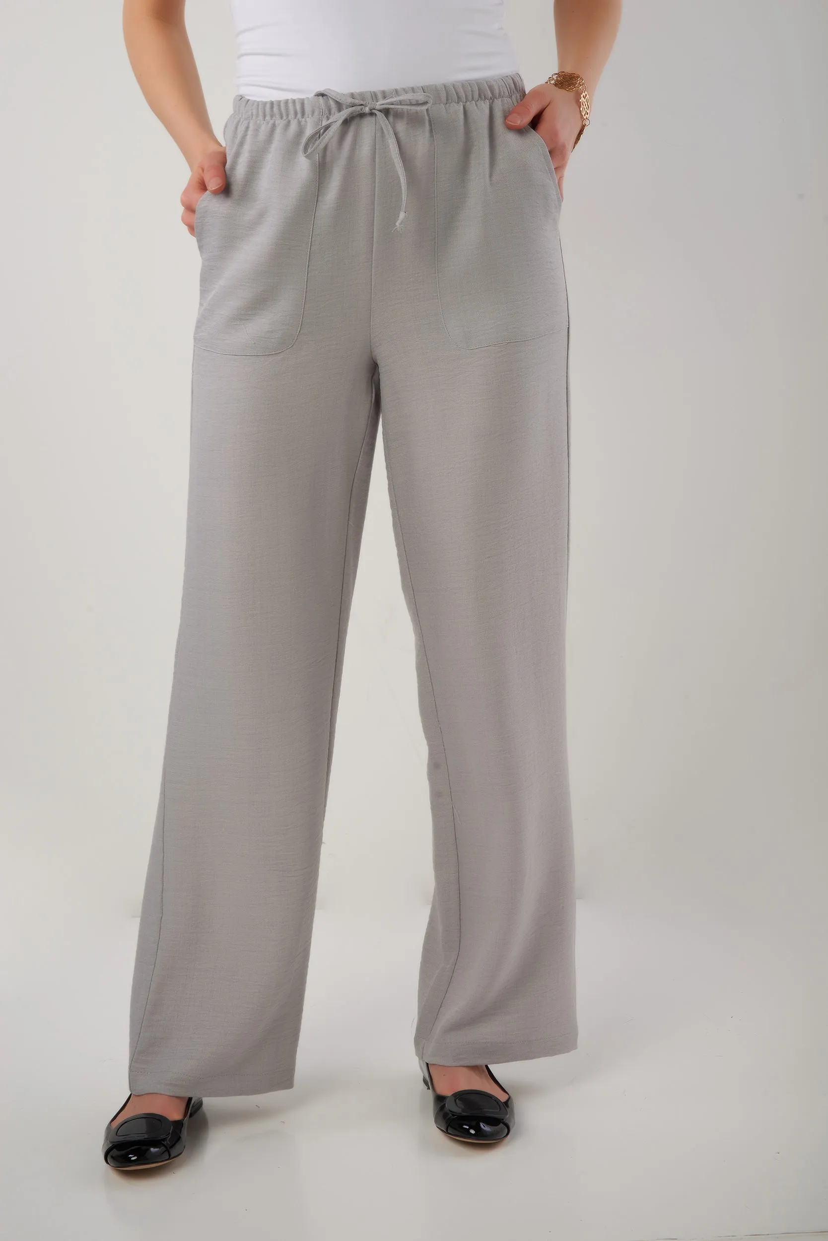 Pantalon ?? jambe large - BONI - (R-A11) Smooth Fit Lining Denim finish