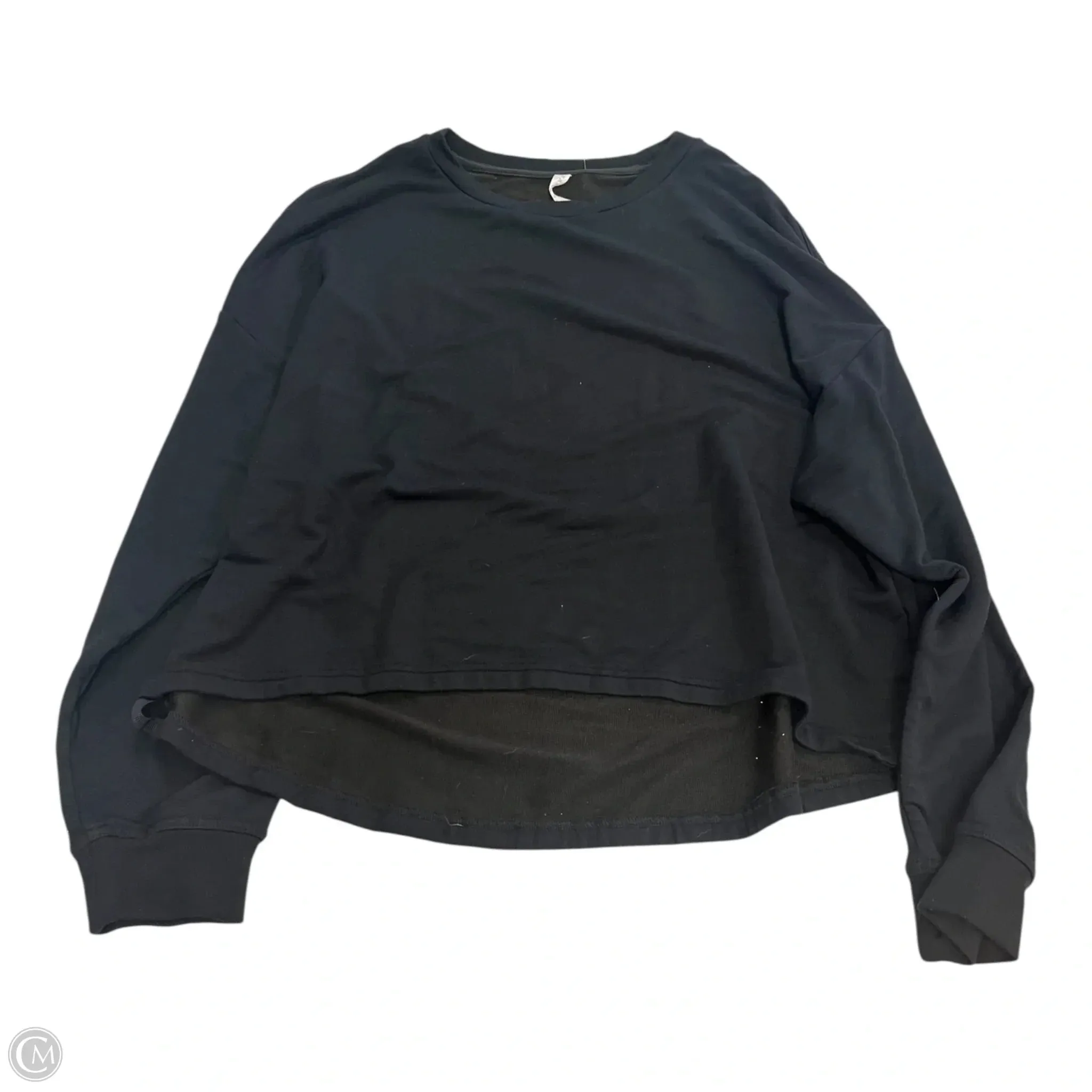 Athletic Sweatshirt Crewneck By Fabletics In Black, Size: M FrictionResistant Handmade Glow