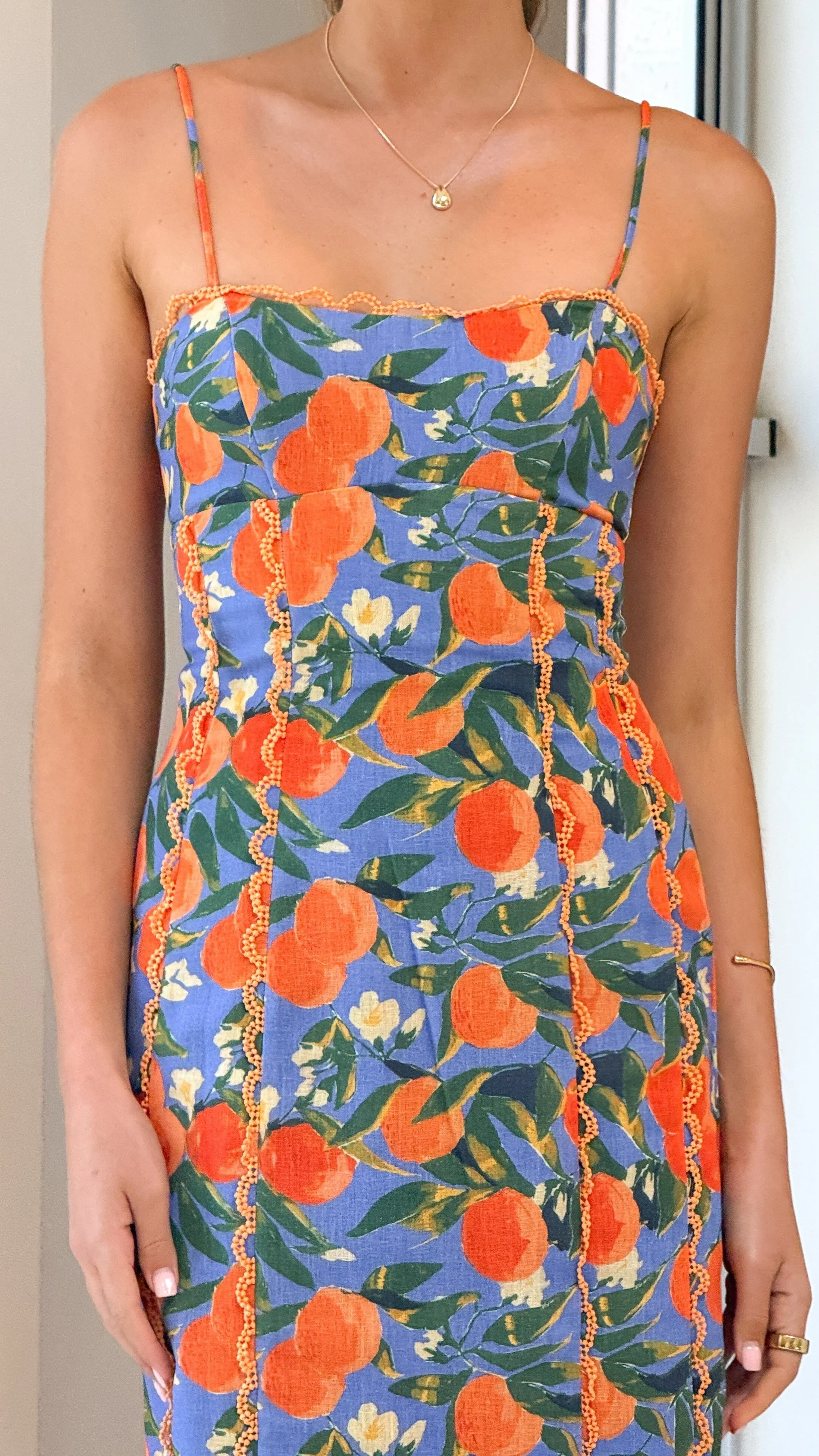 Comfortable daytime dress Bamboo Path Carlia Midi Dress - Orange Print