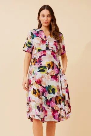 Smart Layer DIEM ABSTRACT PRINT MIDI DRESS