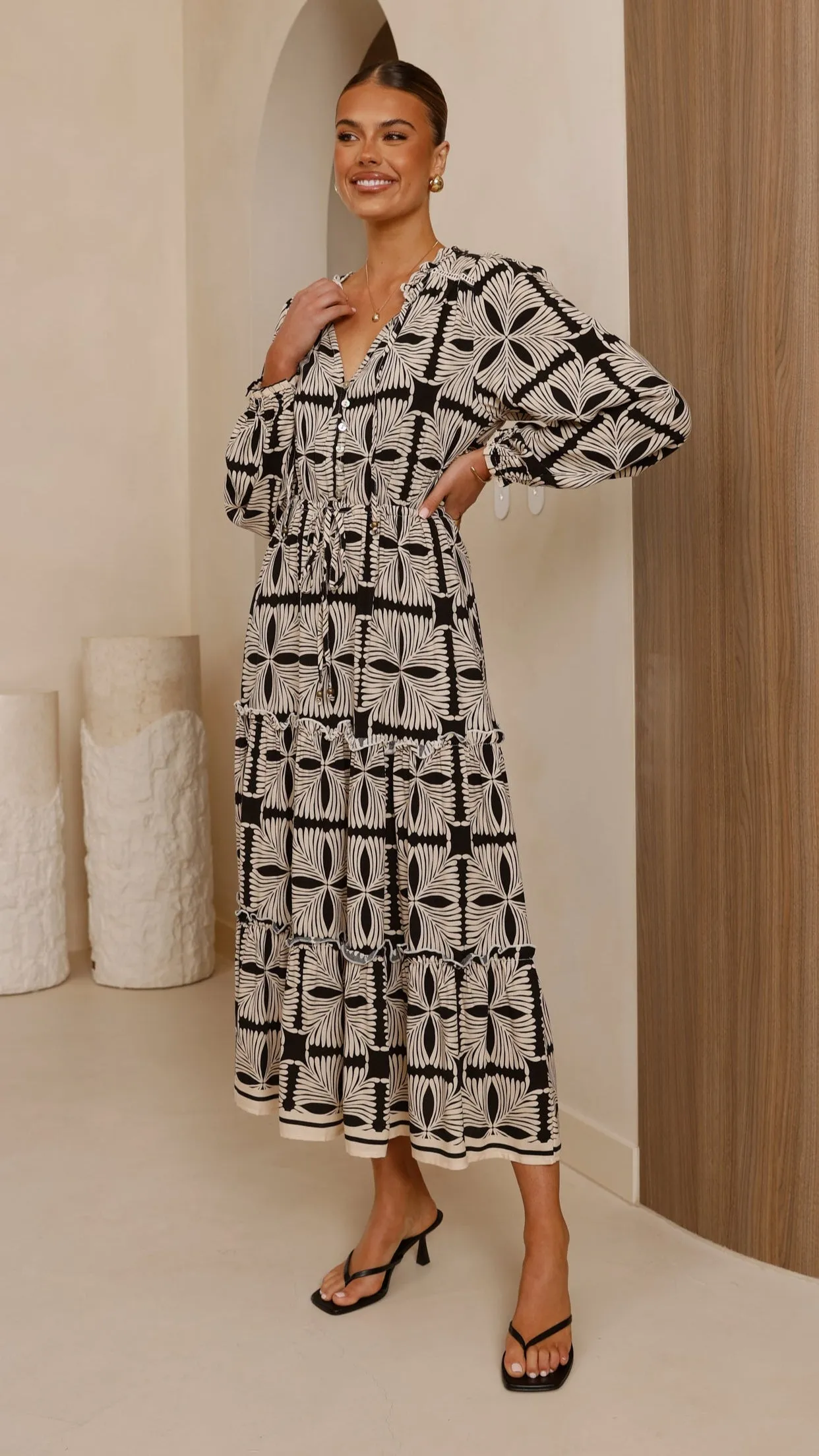 Lani Maxi Dress - Cortana Print Sapphire Glow