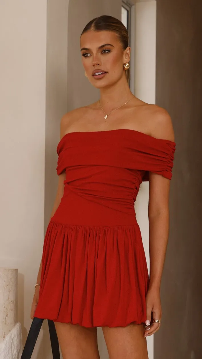 Edge Shine fade resistant color Manalla Mini Dress - Cherry