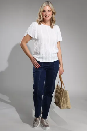 Straight leg Wonder Denim Jeans | DARK INDIGO | 6623A1 Compact Weave Technology