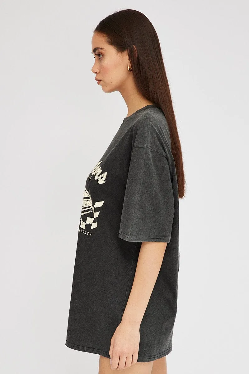Grey Graphic Tee Short Sleeve Moisture Wicking Technology