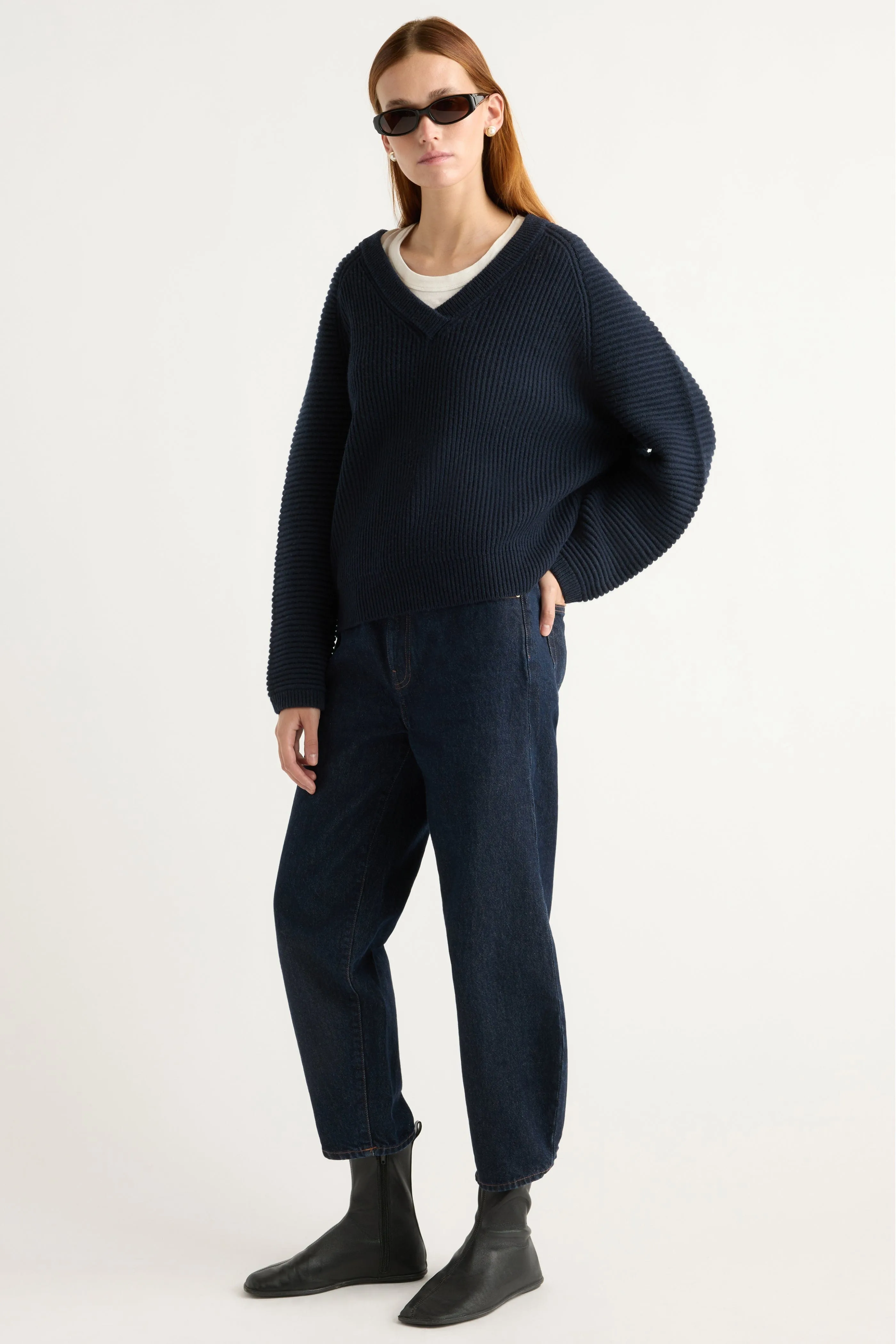 Malala Organic Cotton-Wool Ottoman Sweater Turtleneck Merino Wool