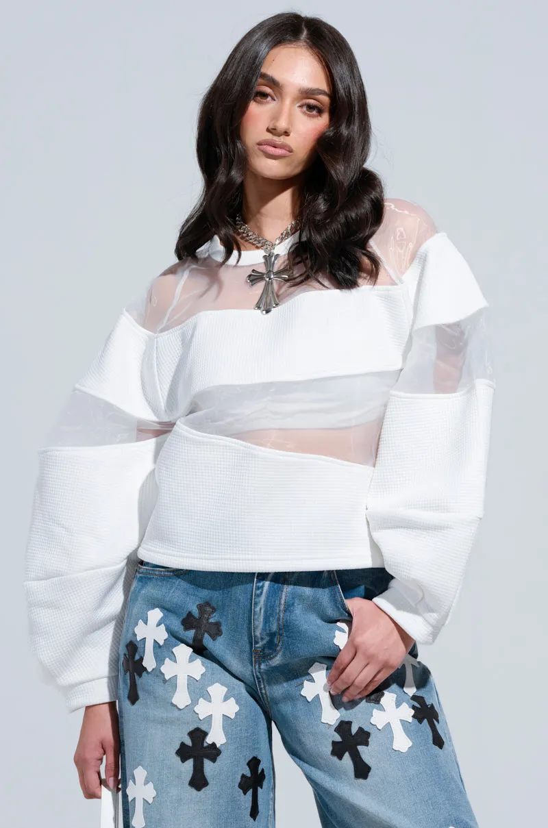 Graphic Art CUT HIM OFF SWEATSHIRT IN IVORY